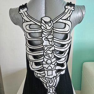 Spirit Halloween Black tank top with Skeleton cut out back in Medium